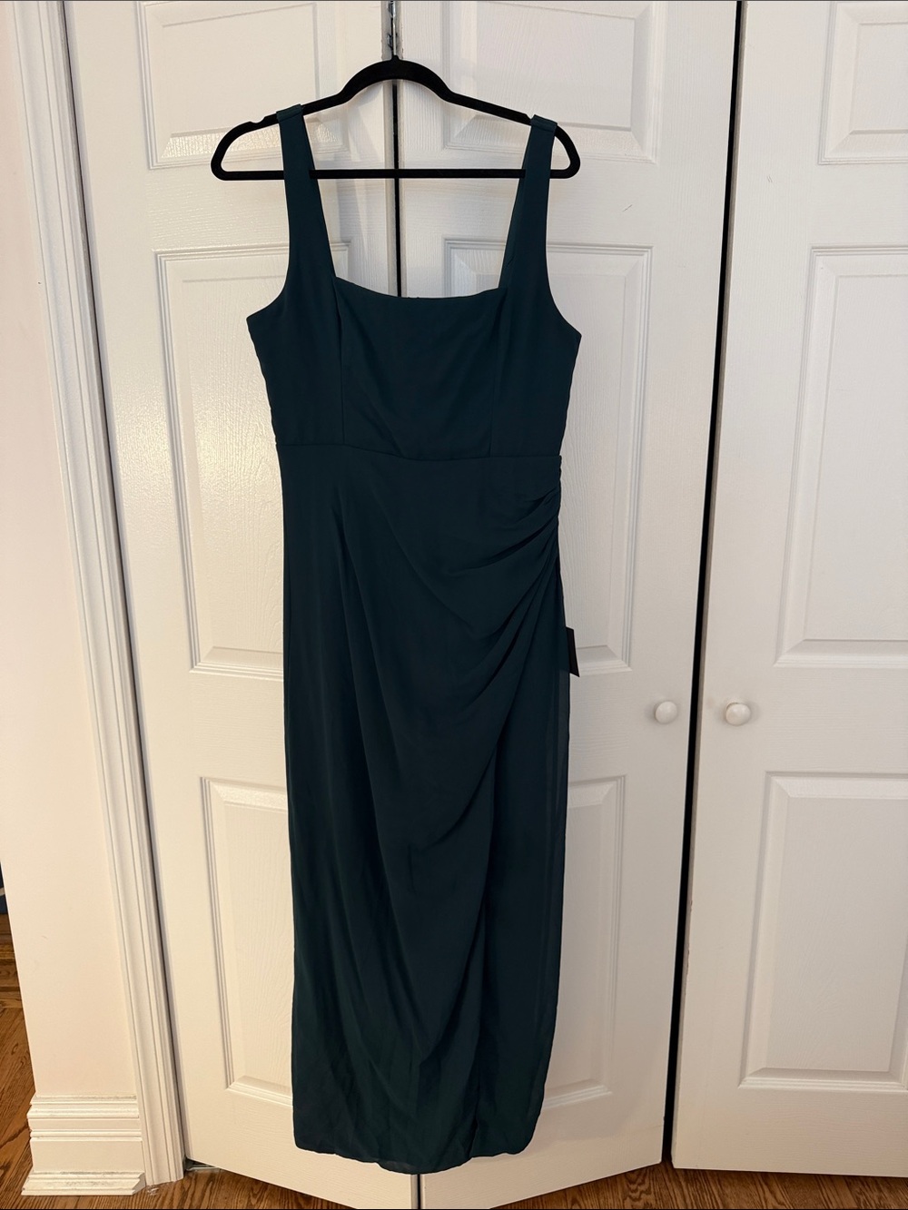 Lulu's Deep Teal Square-Neck Maxi Dress